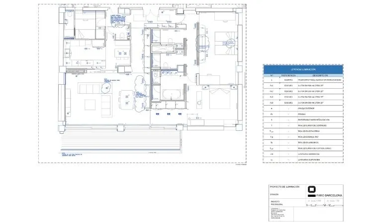 proyecto de iluminación plano tecnico